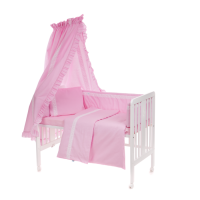 6-osaline vooditarvete komplekt lapsele, pitsiga (roosa)