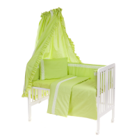 6-osaline vooditarvete komplekt lapsele, pitsiga (roheline)
